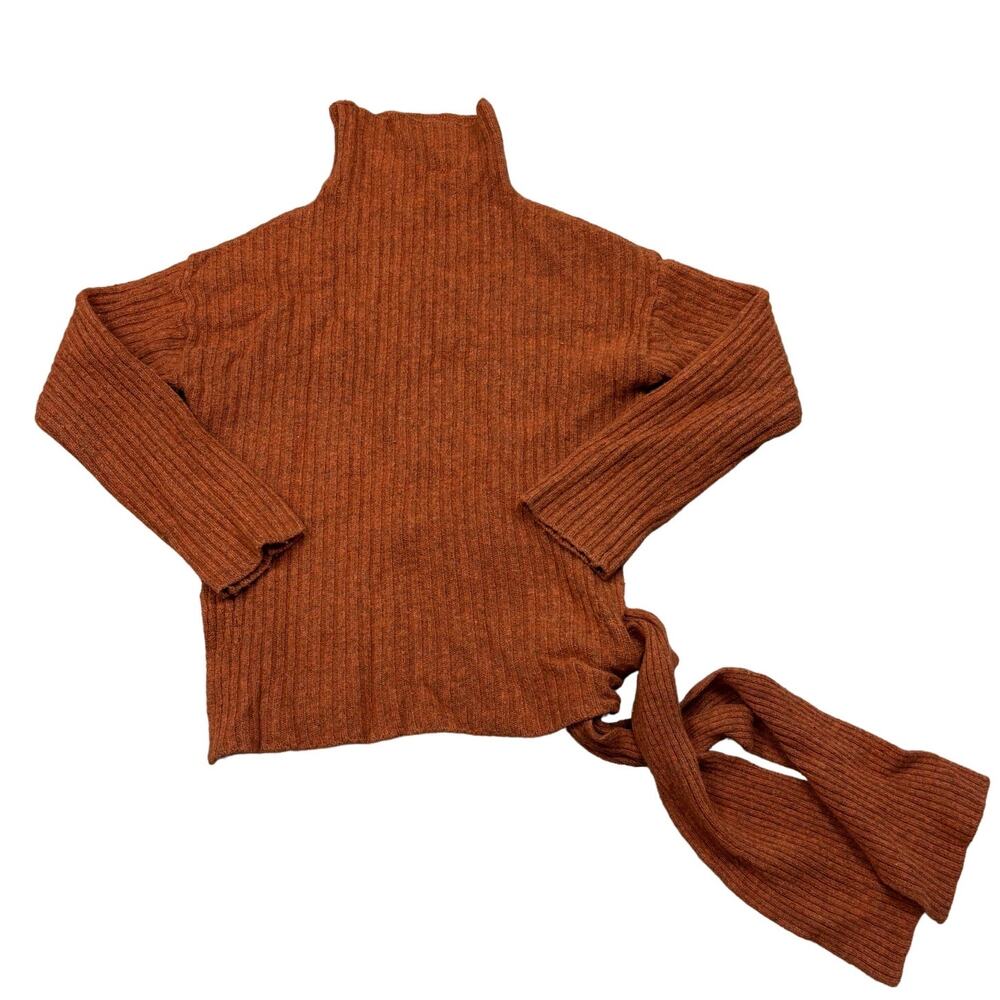 Mijeong Park Wool Blend Side Tie Ribbed Chunky Turtleneck Women's Small